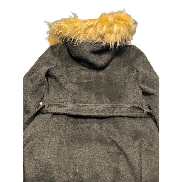 Eliza J - Belted Brushed Wool Blend with Faux Fur Trim - Size 10 - Picture 5 of 8